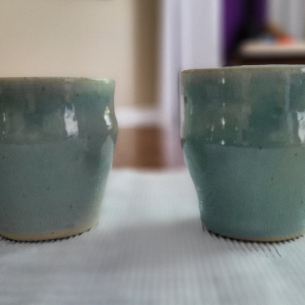 Aquamarine Matching Pottery Tumblers - Picture 2 of 4